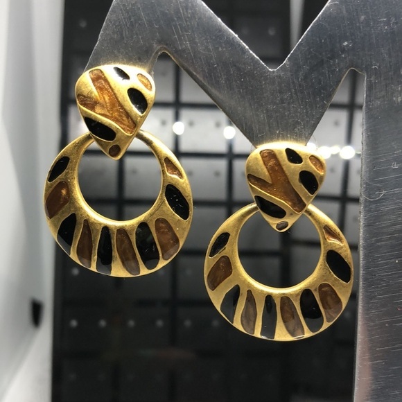 Bundle lot 2 vintage door knocker statement earrings - Picture 6 of 7